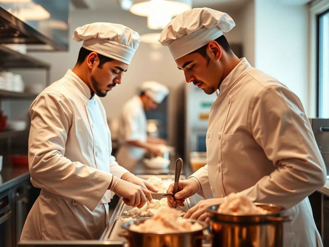 Certified ice cream professionals crafting gelato